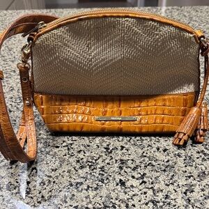 Brahmin Tan and Orange Crossbody Bag